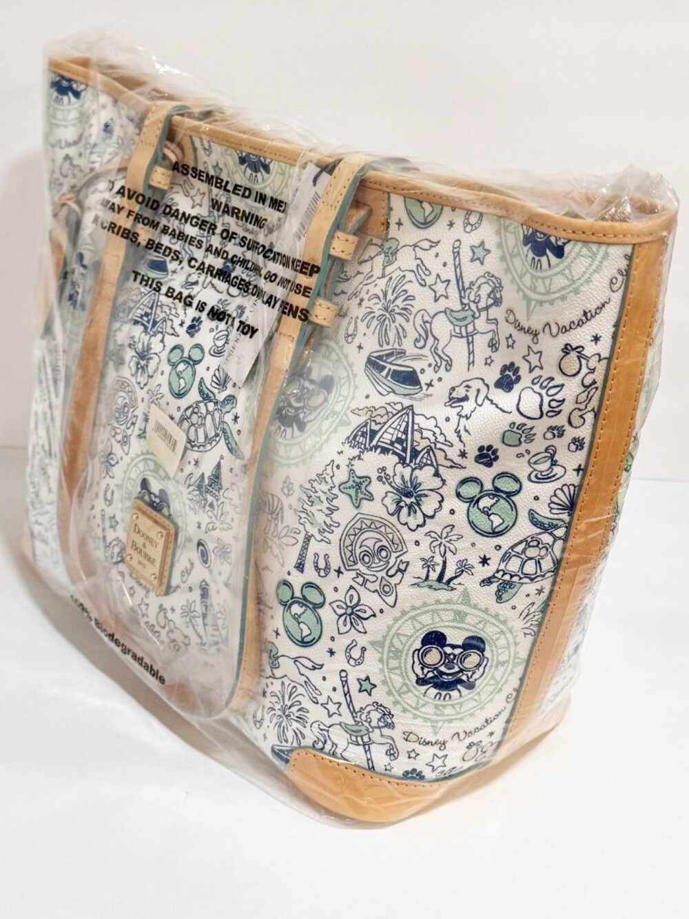 2016 Disney Dooney & Bourke DVC 20th Vacation Club Shopper Large Tote Bag NWT - Picture 5 of 8